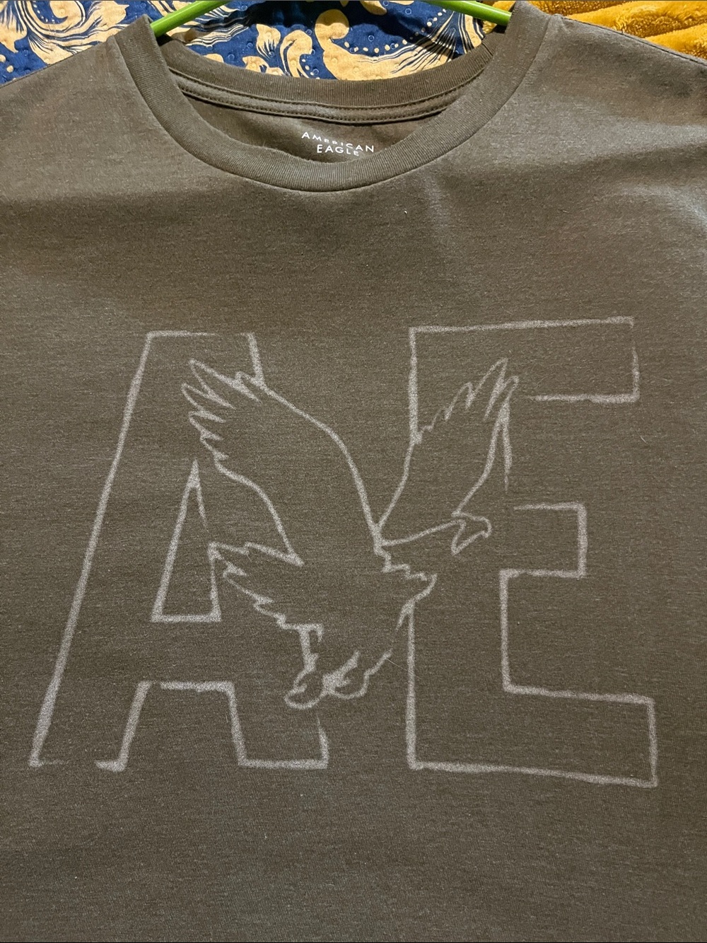 American Eagle Outfitters Olive Green Short-Sleeve Graphic Tee